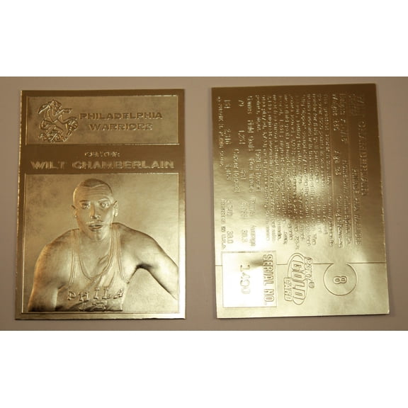 WILT CHAMBERLAIN 1961-62 Fleer ROOKIE 23KT Gold Card Sculptured NM-MT #/5,000
