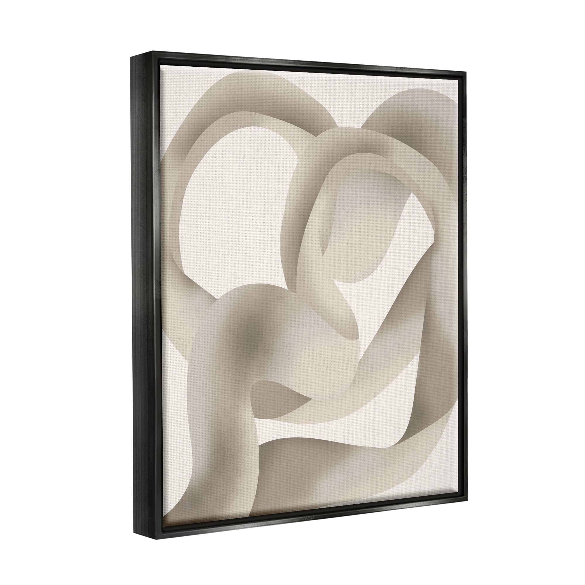 Stupell Industries Contemporary Swirling Abstraction Abstract Painting Black Floater Framed Art Print Wall Art, 25 x 31