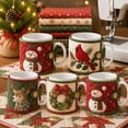 thumbnail image 6 of Christmas Quilted Mug Cozy Sewing Kit,3D Holiday DIY Craft Set with 9 Festive Designs,Handmade Mug Rug Sewing Craft Kit for Home Decor and Beginners, 6 of 8