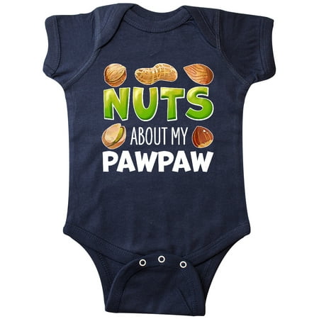 

Inktastic Nuts About My Pawpaw Peanut Almond Pistachio Gift Baby Boy or Baby Girl Bodysuit