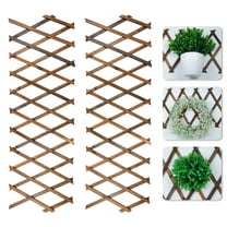 Expandable Plant Trellis 2 Pcs, Wooden Lattice Wall Planter, Plant Support Fence, Vertical Rack Stand for Climbing Plants, Wall Decor Hanging Frame for Room Garden Patio Indoor Outdoor