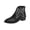 Black, variant on Women Embroidery Pattern Pointed Toe Low Block Heel Western Ankle Boots, Smooth Woven Fabric, Thin Cushioned Footbed, Flexible Anti Slip Outsole, Vintage Cowboy Silhouette for Daily,Black 6