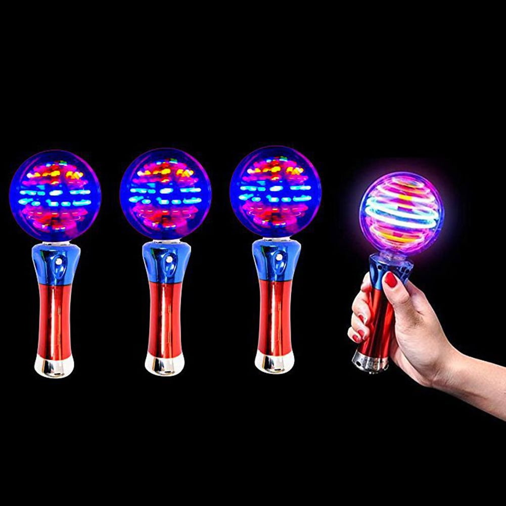 YFMHA 4Pcs 7.87 Inch Light Up Magic Ball Toy Wands for Kids Thrilling