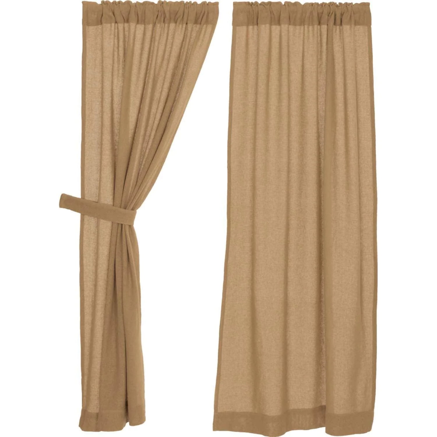 VHC Brands Burlap Curtain Panels - Thumbnail 2