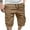 Brown, variant on Enjoytime Mens Cargo Shorts Solid Color Elastic Waist Straight Casual Gym Shorts with Pockets for Workout Running Black L