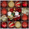 thumbnail image 2 of kcavykas Christmas Ball Ornaments 44pc Set, Painted Plastic Electroplated Holiday Decorations, Multicolor Hanging Baubles, Lightweight, Easy to Hang, 44 Piece Set Gift, 2 of 3