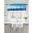 thumbnail image 2 of Valances for Windows Blue Gradient Rod Pocket Cafe Window Treatments Valance Curtains for Kitchen Bathroom Laundry Basement Windows 56"x16", 2 of 9