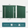 thumbnail image 3 of 6' x 4' Outdoor Storage Shed - Anti-Corrosion Metal, Double Lockable Doors, Waterproof UV-Proof, Outdoor Storage for Backyard/Patio/Lawn, Green, 3 of 7