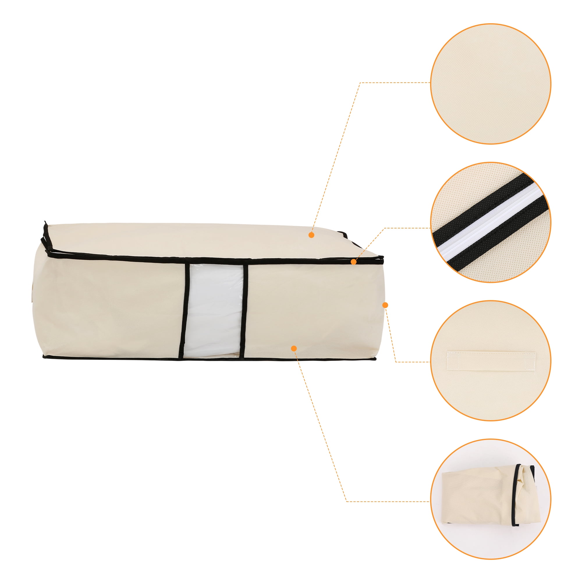 Unique Bargains 1 Pack Clothes Storage Bags Moving Bags Beige 25*17*8in
