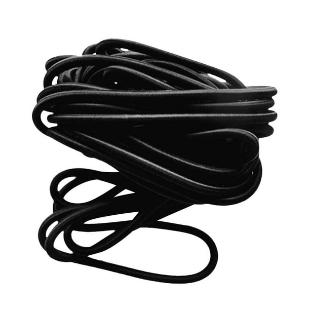 Corde élastique MagiDeal 3 Mm – Noir, 10 M, Résistance UV, Noyau Latex, Pour Bâches, Bateaux, Remorques