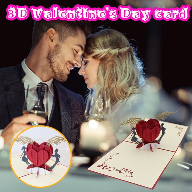 TIMIFIS Valentines Day Cards Popped Greeting Card Romantic Wedding Valentine's Day Gifts Cards —Spring