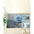 thumbnail image 4 of Watercolor Blossoms Dahlia Flower Plush Shag Bath Rugs Abstract Oil Painting Soft Fluffy Floor Doormat Carpet,Non-Slip Door Mats for Living Room Bedroom Kitchen Entryway Blue Grey, 4 of 6
