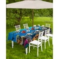 thumbnail image 4 of Fsddascl Turtle Outdoor Tablecloth - 54x80 Inch Rectangle Dining Table Cover, Blue Ocean Sea Shark Coral Cartoon Fish Summer Waterproof Outdoor Table Cloth with Umbrella Hole & Zipper for Patio, 4 of 7