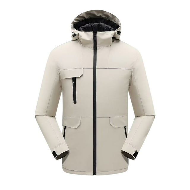 Styesk Vestes pour Hommes Homme Couleur Unie Trois Protections Coton Escalade Vêtement Tout-en-un Doudoune Intensification Chaude Veste d'Extérieur