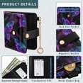 thumbnail image 5 of Small Wallet For Women Bifold Leather Pocket Coin Credit Card Holder With RFID Blocking Neon Purple and Blue Butterflies, 5 of 6