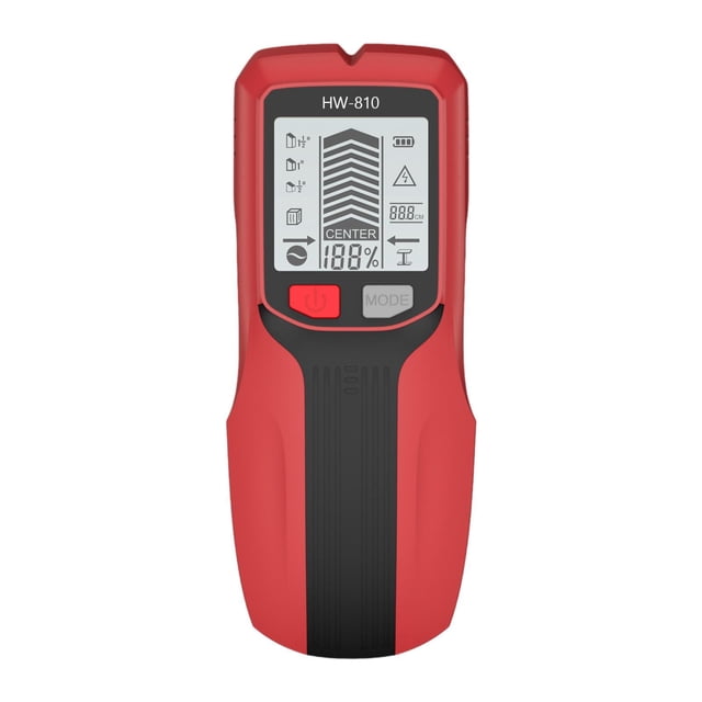 Detector de cables con pantalla LCD, detector de montantes, escáner de pared, multifunción Rojo