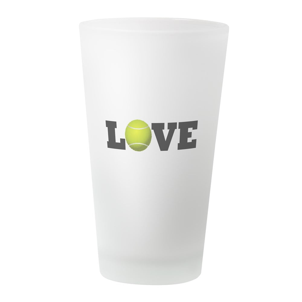 CafePress Tennis Love Pint Glass, Drinking Glass, 16 oz. CafePress by