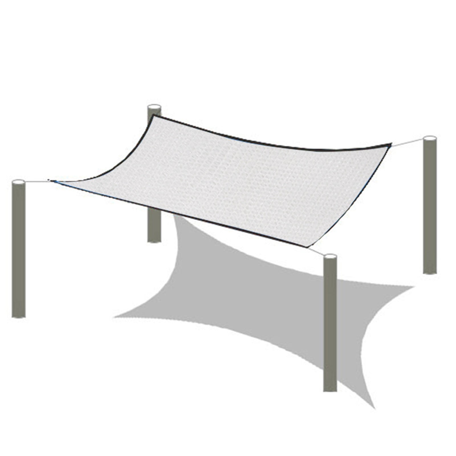White Sun Shade Cloth 78.74" x 78.74" - Uv Resistant Outdoor Sunblock Mesh for Garden Patio Balcony, Breathable Shade Net for Plants Greenhouse, 50% Shading Rate with Grommets