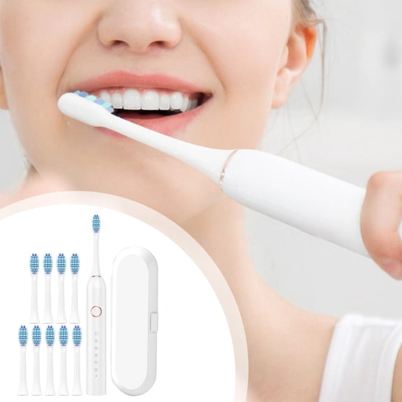 Matoen Electric Toothbrush Set, Comes with 10 Brush Heads & Travel Case, 6 Modes with 2 Minutes Built in Smart Timer, One Charge for 30 Days