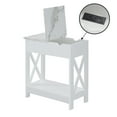 thumbnail image 6 of Convenience Concepts Oxford Flip Top End Table with Charging Station and Shelf, White Faux Marble/Black, 6 of 13