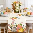 thumbnail image 6 of Wooowa Easter Festival Theme Table Runner with Bunny Egg Floral Print, for Holiday Party Dining Table and Home Scene Decoration, 6 of 6
