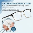 thumbnail image 2 of In Style Eyes Sellecks Adult Unisex Reading Glasses, High Magnification Retro Single Vision Plastic Browline, Black, 7.0x, 2 of 9
