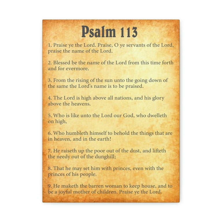Scripture Walls Psalm 113 Chapter Gold Bible Canvas Christian Wall Art  Ready to Hang Unframed
