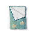 thumbnail image 2 of Cloud Soft Flannel Fleece Throw Blanket, Vintage Cloud Cumulus Pattern Weather Worn out Old Looking Illustration, Cozy Plush for Indoor and Outdoor Use, 70" x 90", Ivory and Pale Blue, by Ambesonne, 2 of 6