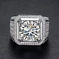thumbnail image 2 of Silver & Stone Jewels 3 CT Round Cut Cubic Zirconia Pinky Men Band Ring 14k White Gold Plated, 2 of 4