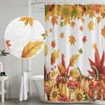 thumbnail image 5 of Maple Leaf Shower Curtain, Waterproof Shower Curtains for Bathroom, Thanksgiving Sunflower Pumpkin Mushroom Washable Fabric Bathtub Curtain Set Bath Decor with 12 Hooks Extra Long 72"x96", 5 of 8