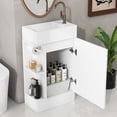 thumbnail image 2 of EUROCO 18.6" Bathroom Vanity with Sink, Bathroom Vanity Cabinet with 2-tier Shelf, Left or Right Orientation, White, 2 of 8