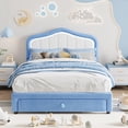 thumbnail image 1 of CazToi Full Size Upholstered Platform Bed Frame with LED Headboard & Storage Drawer No Box Spring Needed, 1 of 7