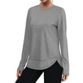 thumbnail image 4 of Byworldtasic Women's Crew Neck Sweatshirts Long Sleeve Casual Shirts Loose Fit Tunic Tops Plain Basic Pullover Tees, 4 of 8