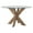 Natural Brown, variant on Linon Hale X Base Wood Dining Table With Glass in Natural Brown