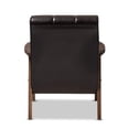 thumbnail image 4 of Baxton Studio Masterpieces Tufted Faux Leather Accent Chair in Brown, 4 of 7