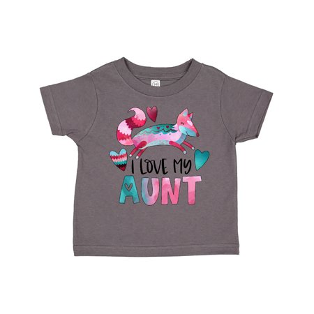 

Inktastic I Love My Aunt Pink and Blue Fox with Hearts Gift Toddler Boy or Toddler Girl T-Shirt