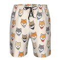 thumbnail image 3 of Fotbe Shiba Head Face Trajes de Baño Estampados para Hombre, Shorts de Verano de Secado Rápido, Ropa de Playa, Bañadores-Small, 3 of 6