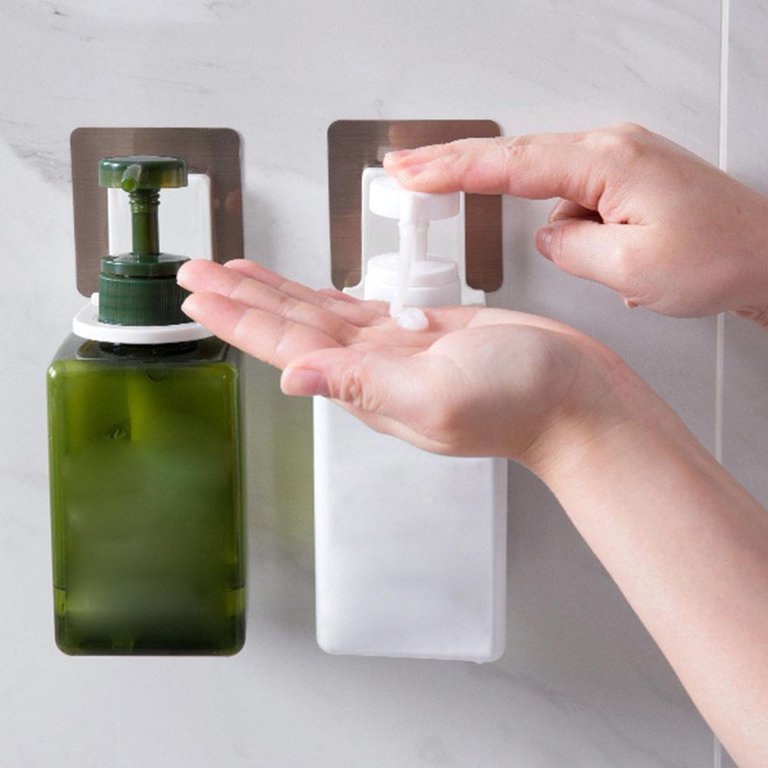 1pc No-nail Shampoo Body Wash Organizer, Bathroom Wall Mounted