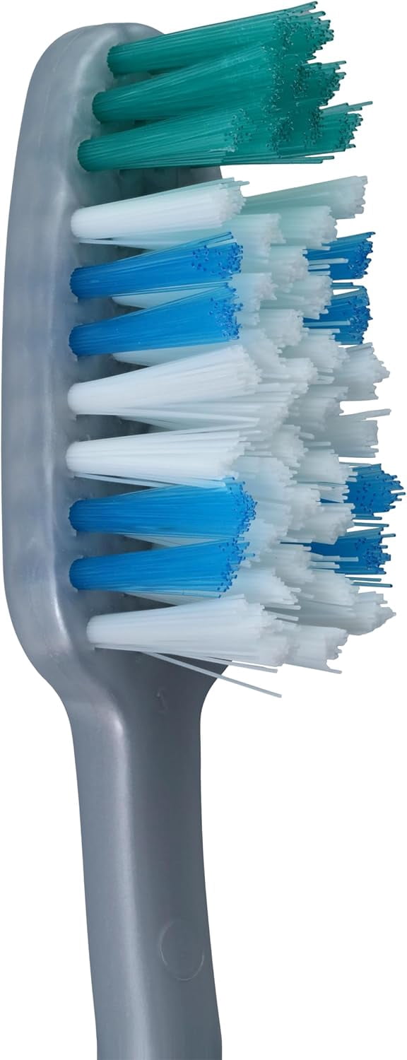 Henry Schein Acclean Adult Toothbrush, Assorted Colors, 47-Tuft Soft Full Head, Manual Toothbrush with Tongue Cleaner, Dual-Component Handle, 72 per Box