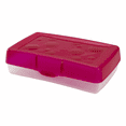 thumbnail image 2 of Storex Standard Plastic Pencil Box, Lightweight Pencil Case for Students, Grade School to College, Red, 2 of 4