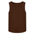 thumbnail image 6 of Edvintorg Tank Tops for Women Loose Fit Lightweight Cotton And Linen Crew Neck Casual Shirt Summer Clothes for Women Brown XXL, 6 of 6