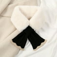 thumbnail image 2 of UTSJKR Women Winter Plush Scarf,Fur Scarf Neck Warmer,Womens Fur Collar Scarf,Furry Criss Cross Scarf Faux Rex Rabbit Hair Scarf White, 2 of 4