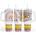 thumbnail image 1 of 40 oz Stainless Steel Travel Tumbler with Handle Lid and Straw, Teacher Gifts for Women from Students on Birthday Appreciation Week Cool Funny Drinking Mug Cup (Teachers-40oz), 1 of 6