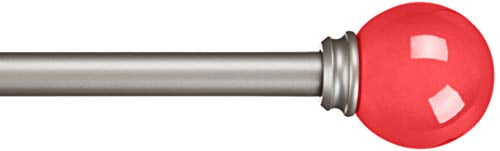 Photo 1 of Basics Decorative 5/8 Curtain Rod with Round Finials, 86-120, Pink
