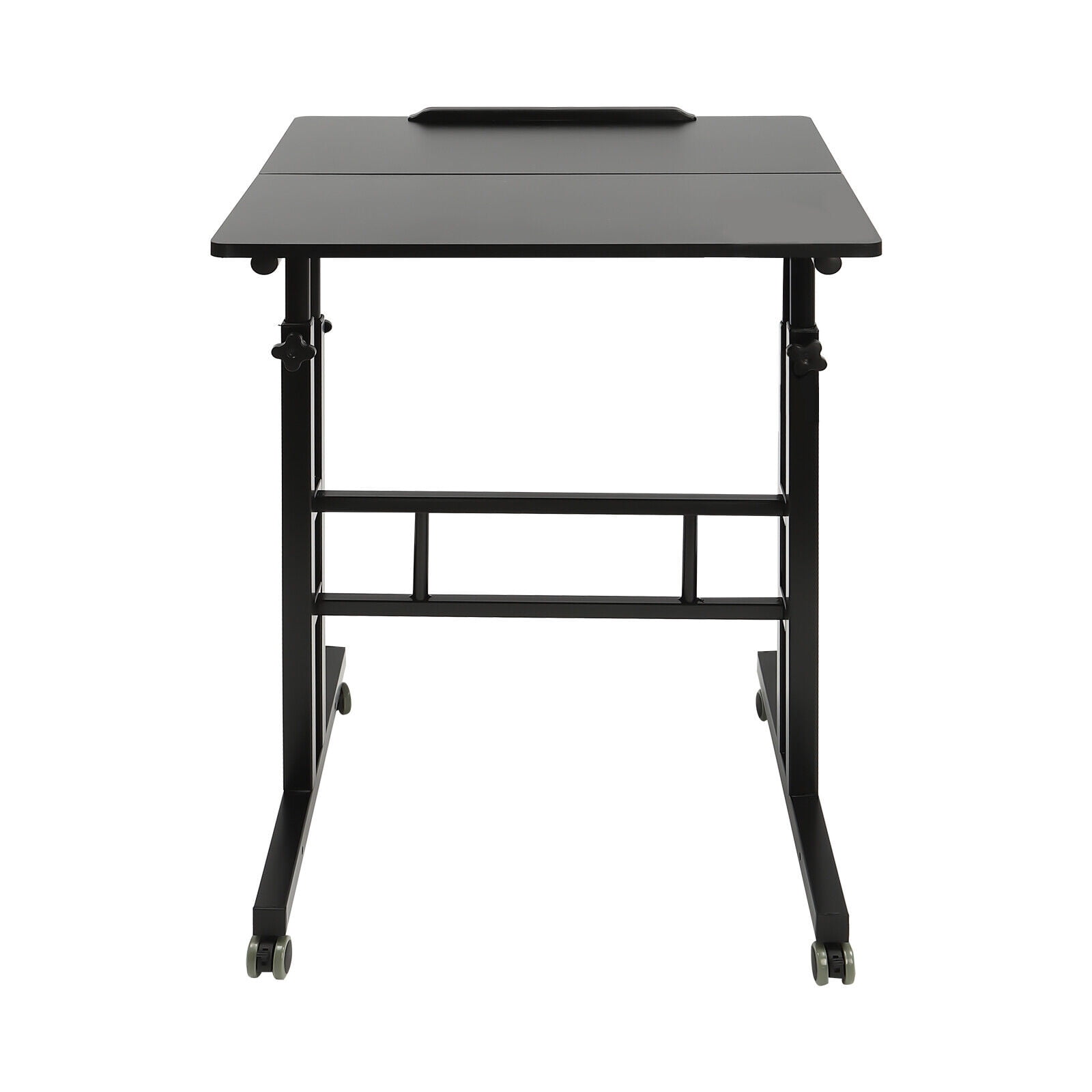 Miumaeov Mobile Stand Up Desk with Height Adjustable Standing Desk with Wheels Portable Rolling Laptop Cart for Home Office Standing or Sitting