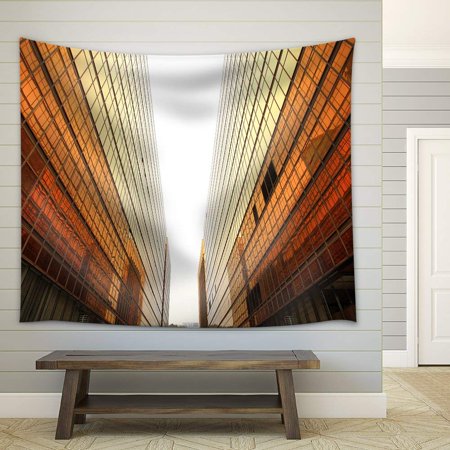 wall26 - Hong Kong Business District, Contemporary Office Buildings - Fabric Wall Tapestry Home Decor - 68x80 inches