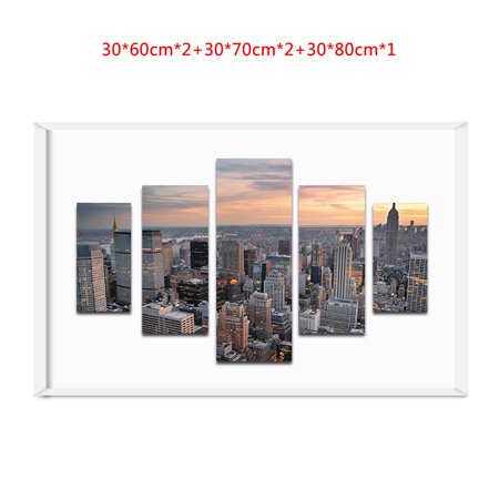 Outdoorline 5 Panels City View Oil Painting Wall Art Pictures For Living Room Home Decoration Walmart Canada