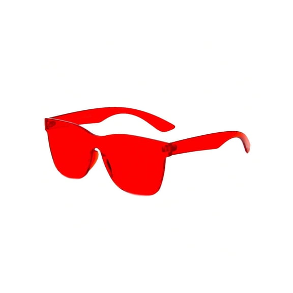 Red Frame Sunglasses - Red Lens UV Protection Bold Summer Eyewear