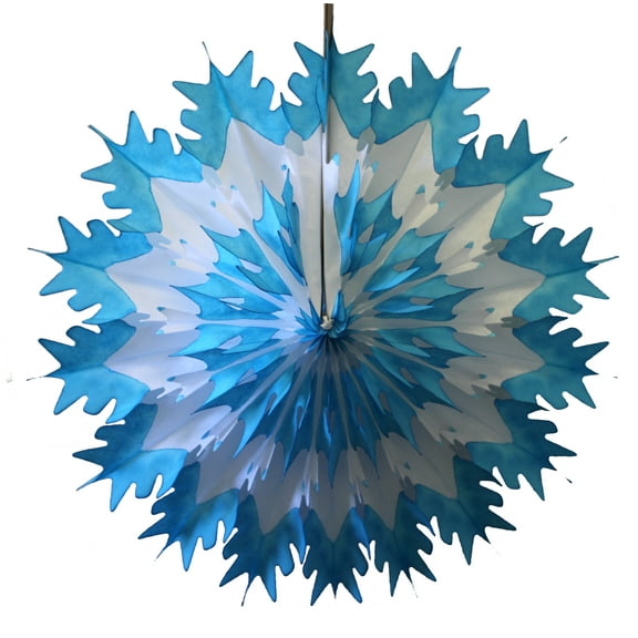 6-Pack Devra Party 19 Inch Tissue Paper Snowflake Decoration, Turquoise Tip