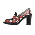 thumbnail image 2 of YDN Women Classy Chunky High Heels Pumps Round Closed Toe Slip On Oxford Loafers Daily Office Dressy Shoes Size 15 Poker, 2 of 4
